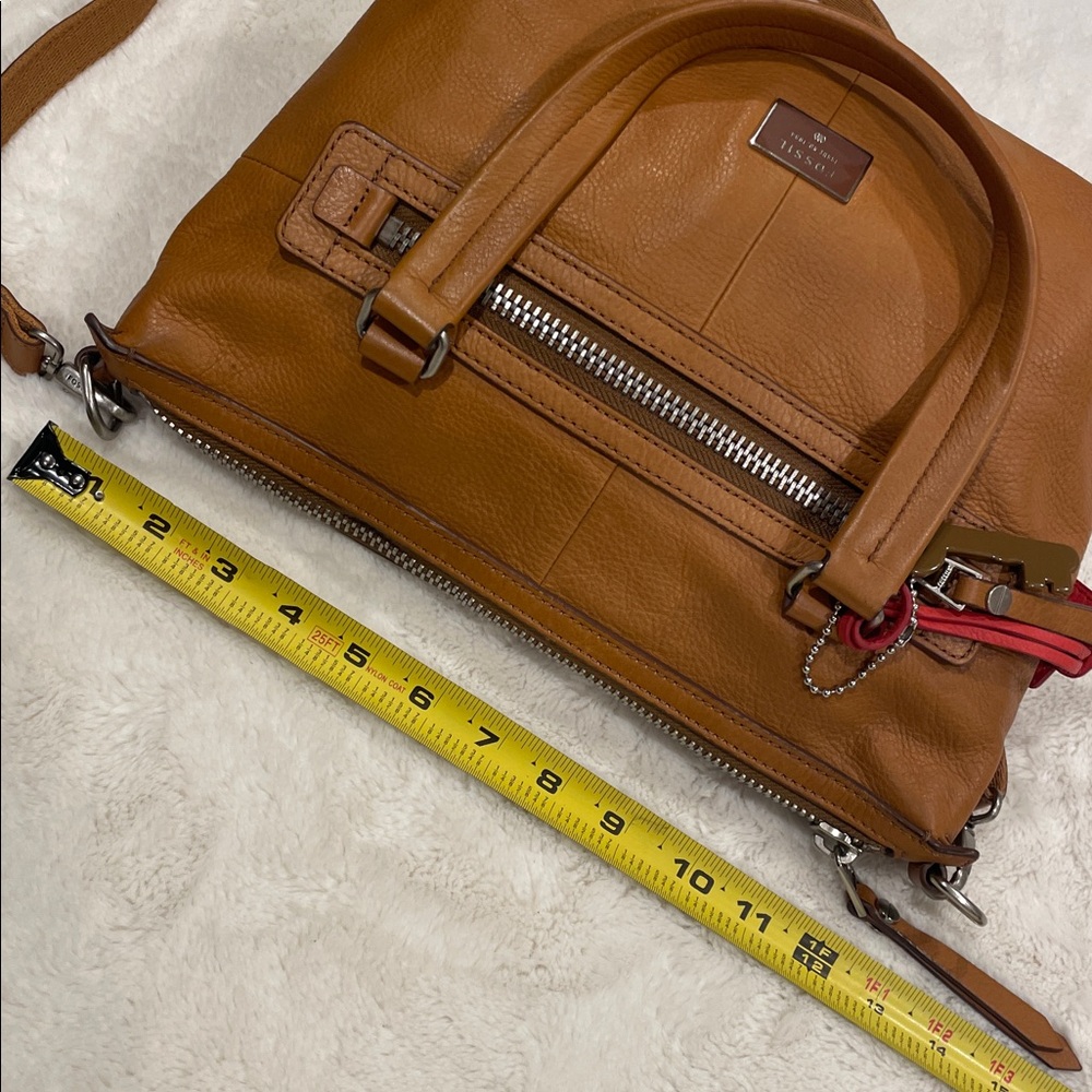 Fossil Cognac Brown Leather Satchel with Red Charm - Picture 8 of 9